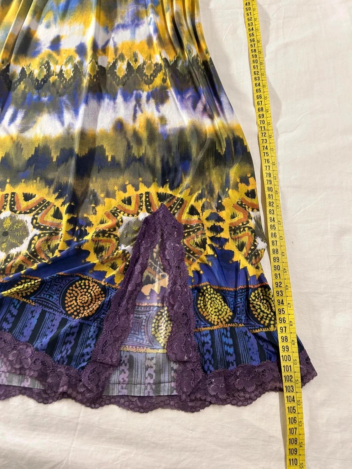 Vintage multicolored patterned lulu h. Paris lace dress – photo 4